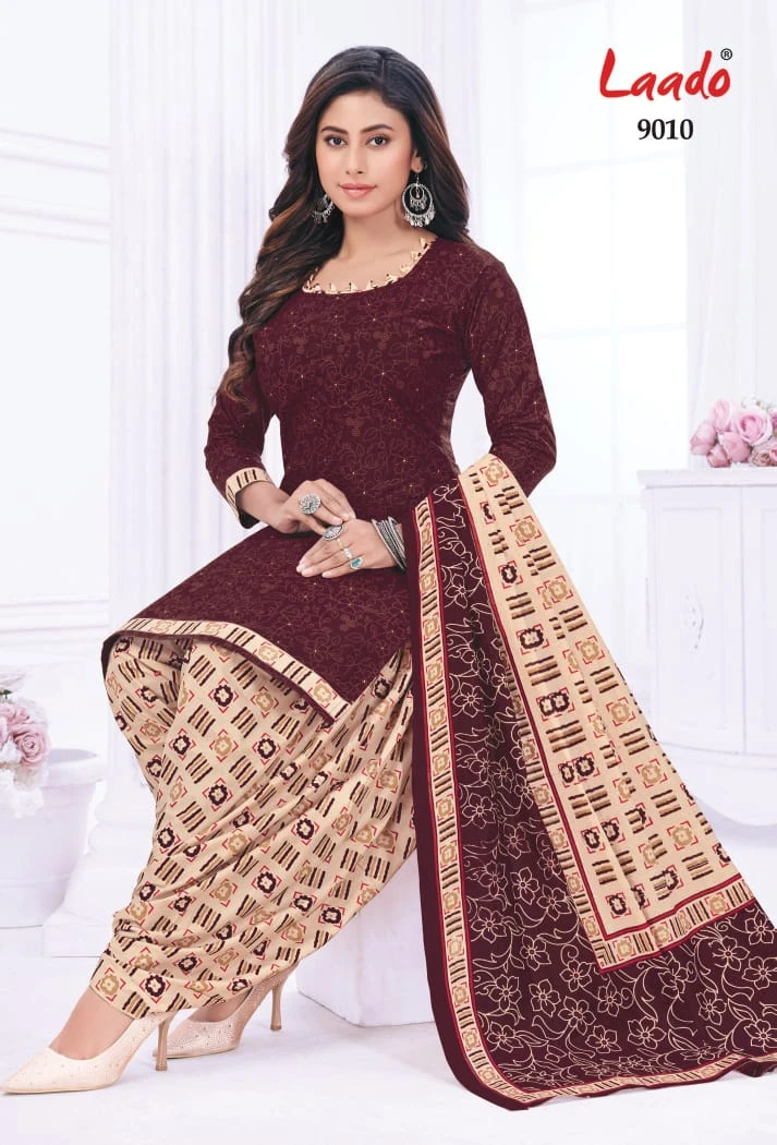 Laado Nadiya Patiyala Vol 9 Cotton Wholesale Salwar Suit Catalog — Wholesale Salwar Suits, MPA wholesale from Surat — view 12